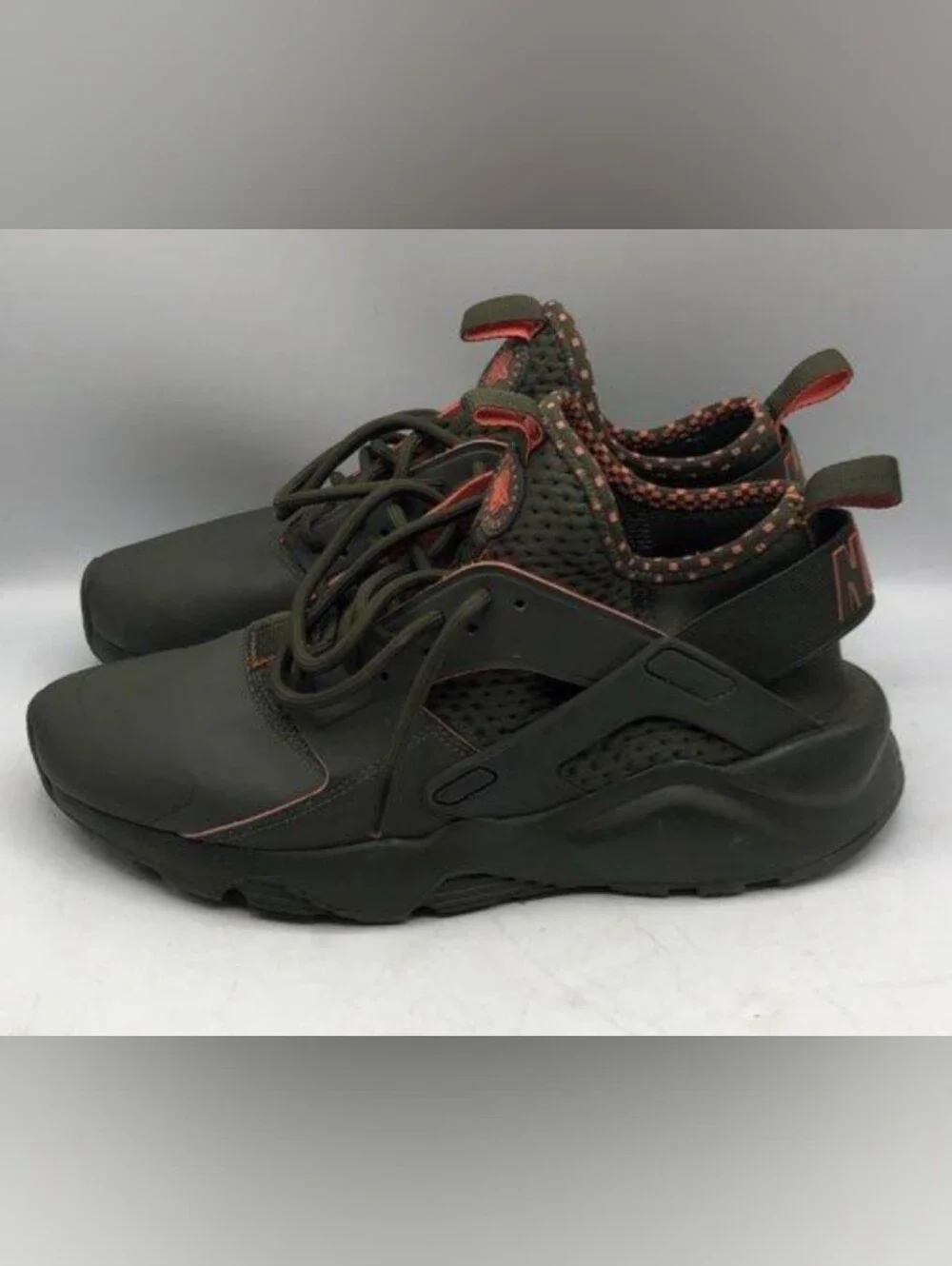 Nike Huarache Run Ultra 'Cargo Khaki' Sneakers Size 10 Used Exc MSRP $140